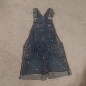 NWOT-Gap little girls denim w/stars overall shorts